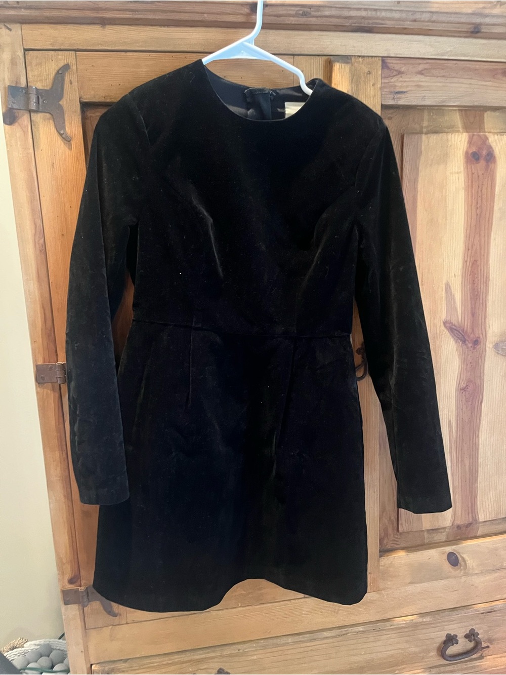Tuckernuck Black Velvet Long-Sleeve Mini Dress